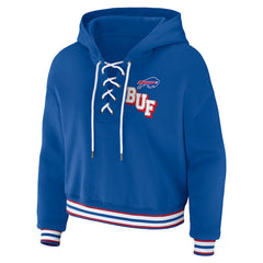 WEAR by Erin Andrews Women's Lace-Up Pullover Hoodie - Buffalo Bills