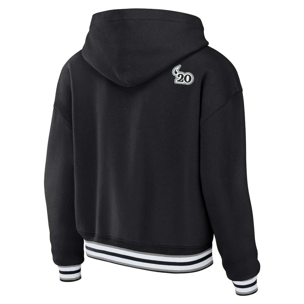 WEAR by Erin Andrews Women's Lace-Up Pullover Hoodie - Las Vegas Raiders