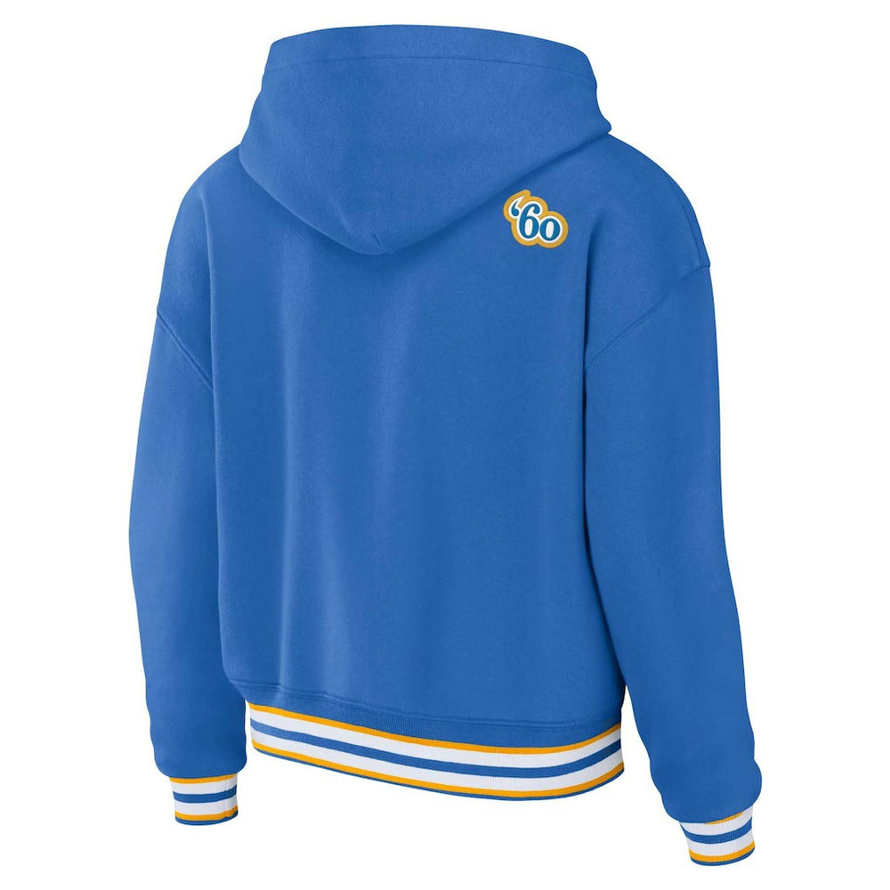 WEAR by Erin Andrews Women's Lace-Up Pullover Hoodie - Los Angeles Chargers