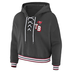 WEAR by Erin Andrews Women's Lace-Up Pullover Hoodie - Tampa Bay Buccaneers