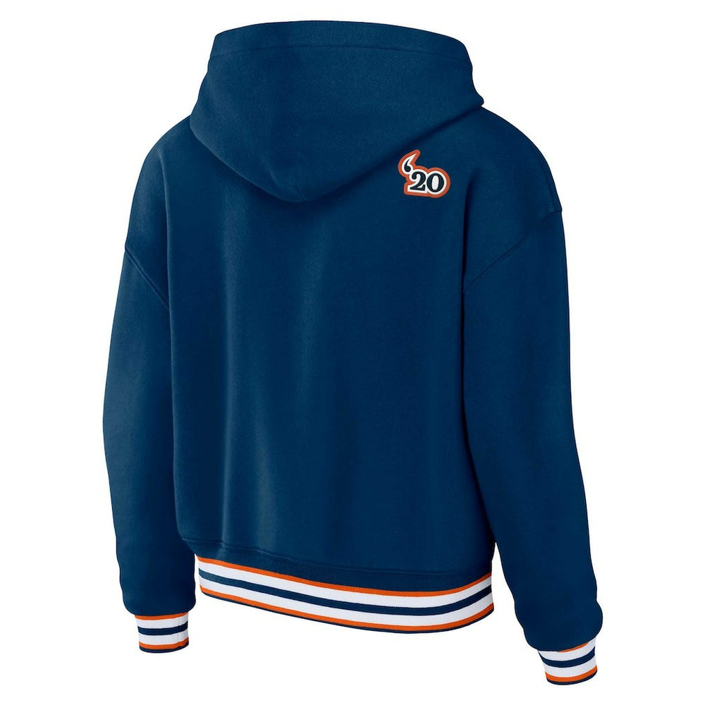 WEAR by Erin Andrews Women's Plus Size Lace-Up Pullover Hoodie - Chicago Bears