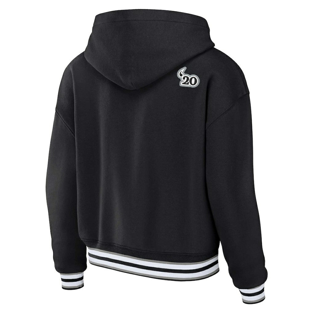 WEAR by Erin Andrews Women's Plus Size Lace-Up Pullover Hoodie - Las Vegas Raiders