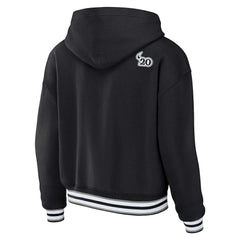 WEAR by Erin Andrews Women's Plus Size Lace-Up Pullover Hoodie - Las Vegas Raiders