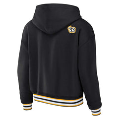 WEAR by Erin Andrews Women's Plus Size Lace-Up Pullover Hoodie - Pittsburgh Steelers
