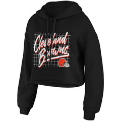WEAR by Erin Andrews Women's Domestic Cropped Pullover Hoodie - Cleveland Browns