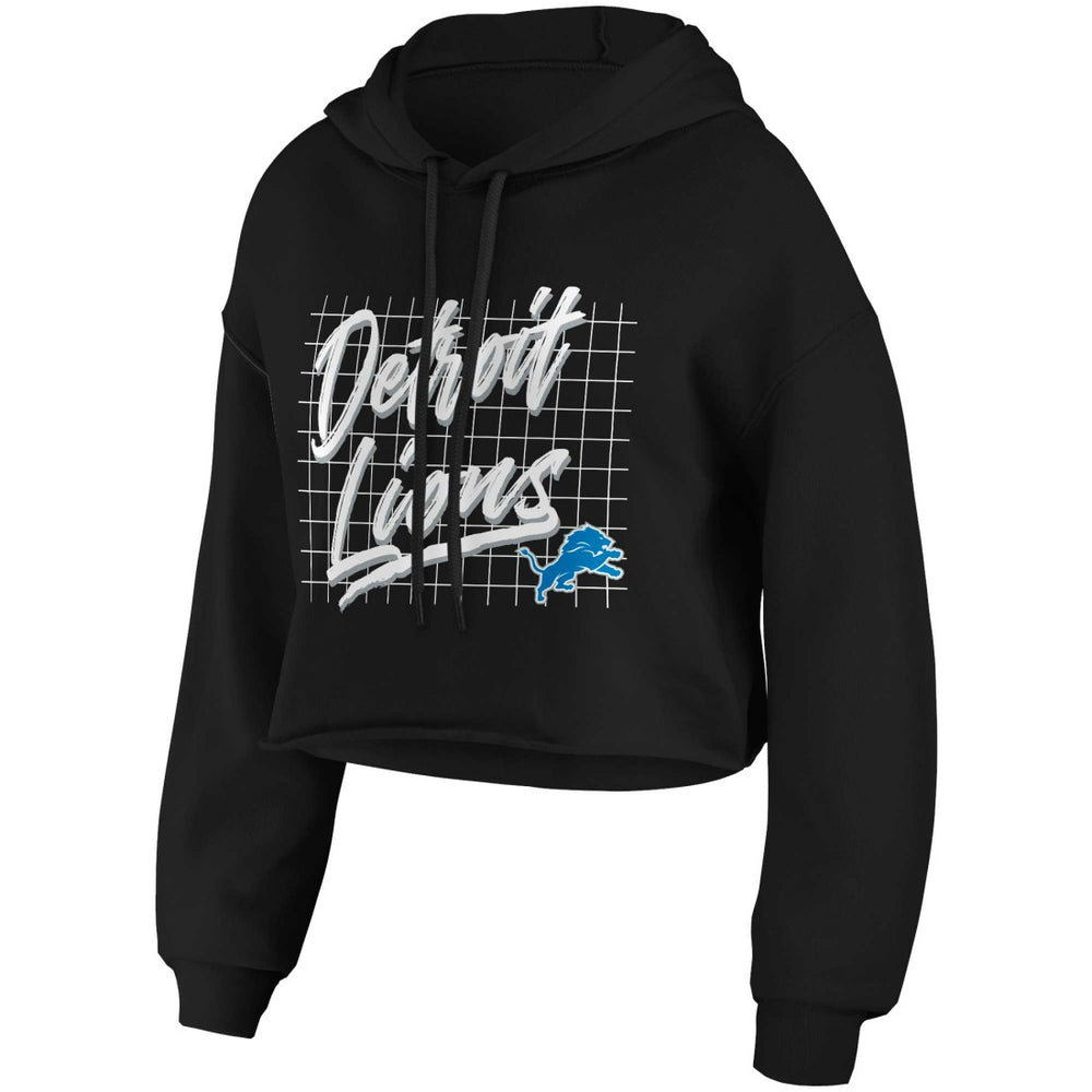 WEAR by Erin Andrews Women's Domestic Cropped Pullover Hoodie - Detroit Lions