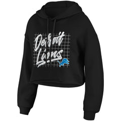 WEAR by Erin Andrews Women's Domestic Cropped Pullover Hoodie - Detroit Lions