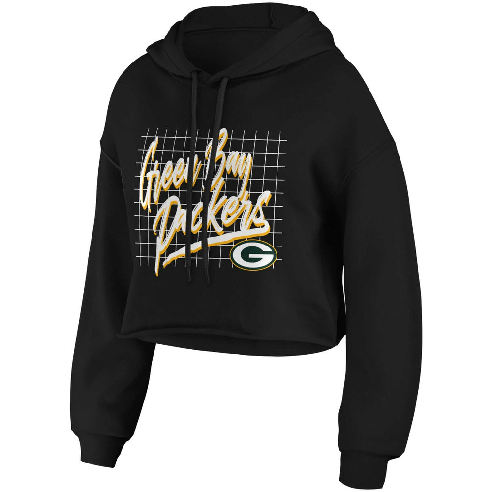 WEAR by Erin Andrews Women's Domestic Cropped Pullover Hoodie - Green Bay Packers