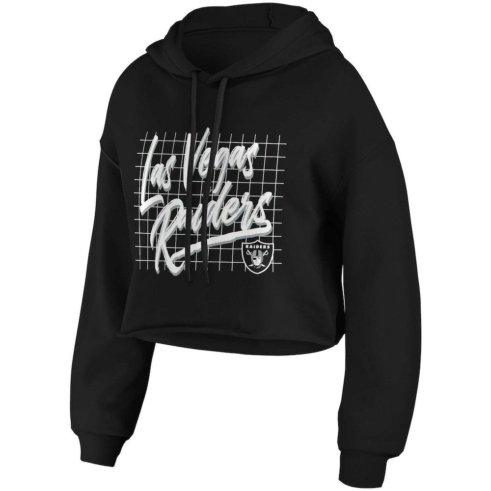 WEAR by Erin Andrews Women's Domestic Cropped Pullover Hoodie - Las Vegas Raiders