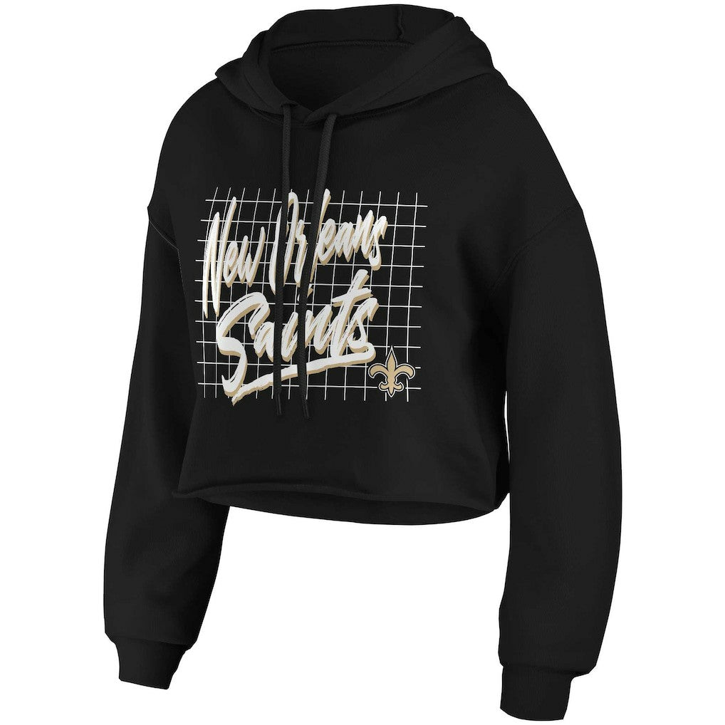 WEAR by Erin Andrews Women's Domestic Cropped Pullover Hoodie - New Orleans Saints