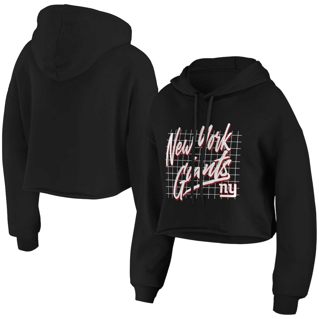 WEAR by Erin Andrews Women's Domestic Cropped Pullover Hoodie - New York Giants