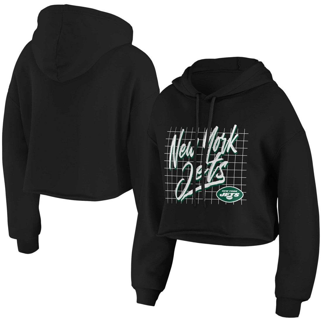 WEAR by Erin Andrews Women's Domestic Cropped Pullover Hoodie - New York Jets