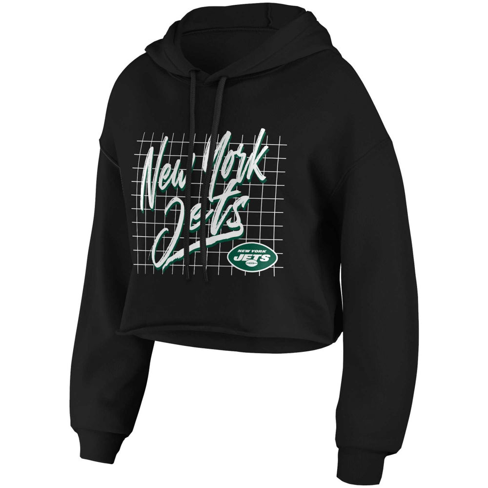 WEAR by Erin Andrews Women's Domestic Cropped Pullover Hoodie - New York Jets