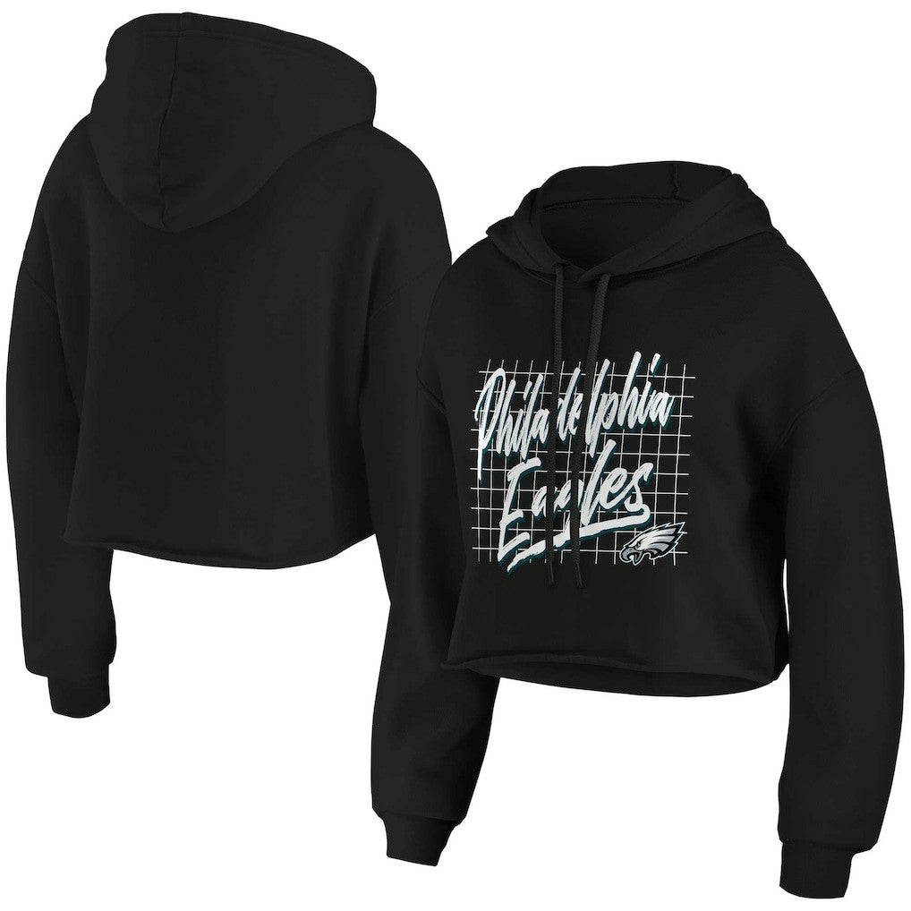 WEAR by Erin Andrews Women's Domestic Cropped Pullover Hoodie - Philadelphia Eagles