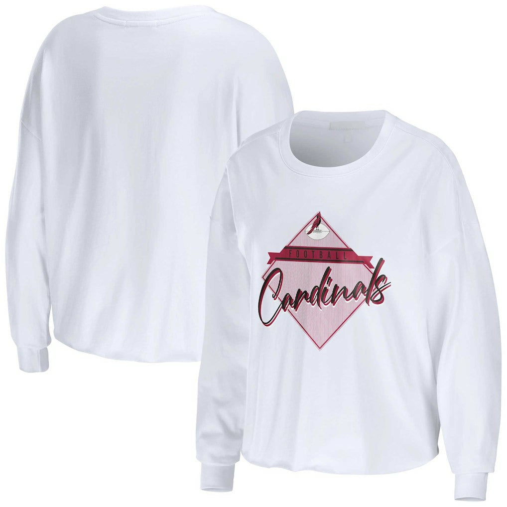 WEAR by Erin Andrews Women's Domestic Cropped Long Sleeve T-Shirt - Arizona Cardinals