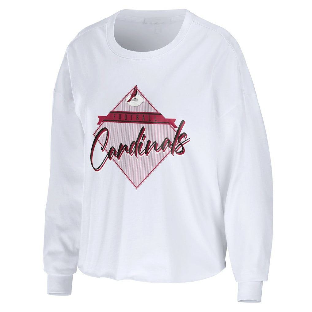 WEAR by Erin Andrews Women's Domestic Cropped Long Sleeve T-Shirt - Arizona Cardinals