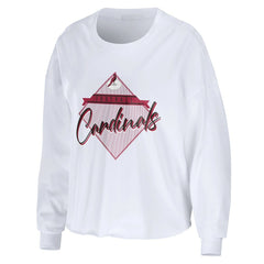 WEAR by Erin Andrews Women's Domestic Cropped Long Sleeve T-Shirt - Arizona Cardinals