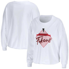 WEAR by Erin Andrews Women's Domestic Cropped Long Sleeve T-Shirt - Atlanta Falcons
