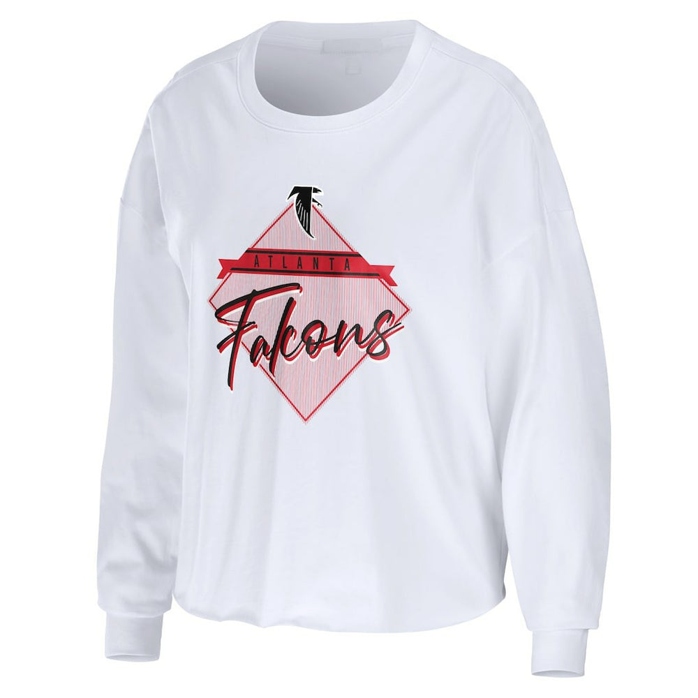 WEAR by Erin Andrews Women's Domestic Cropped Long Sleeve T-Shirt - Atlanta Falcons