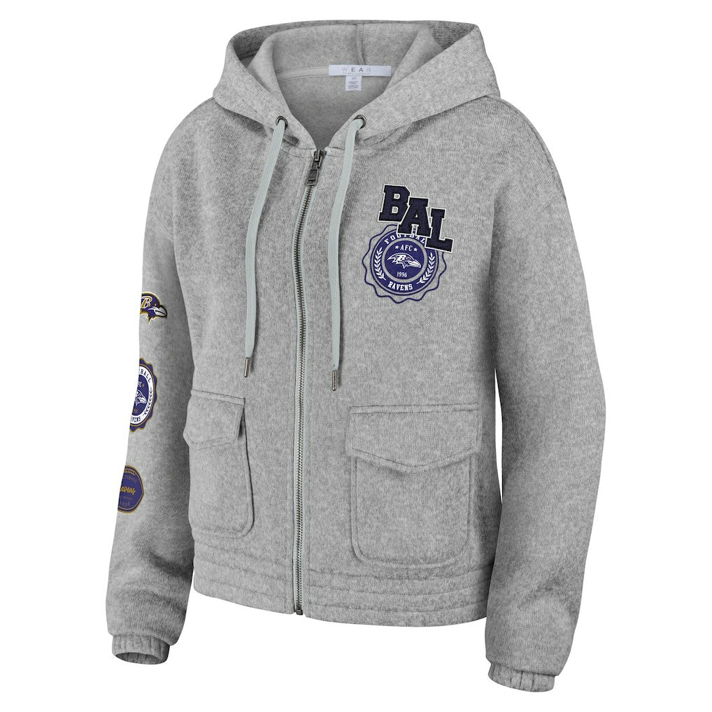 WEAR by Erin Andrews Women's Full-Zip Hoodie - Baltimore Ravens