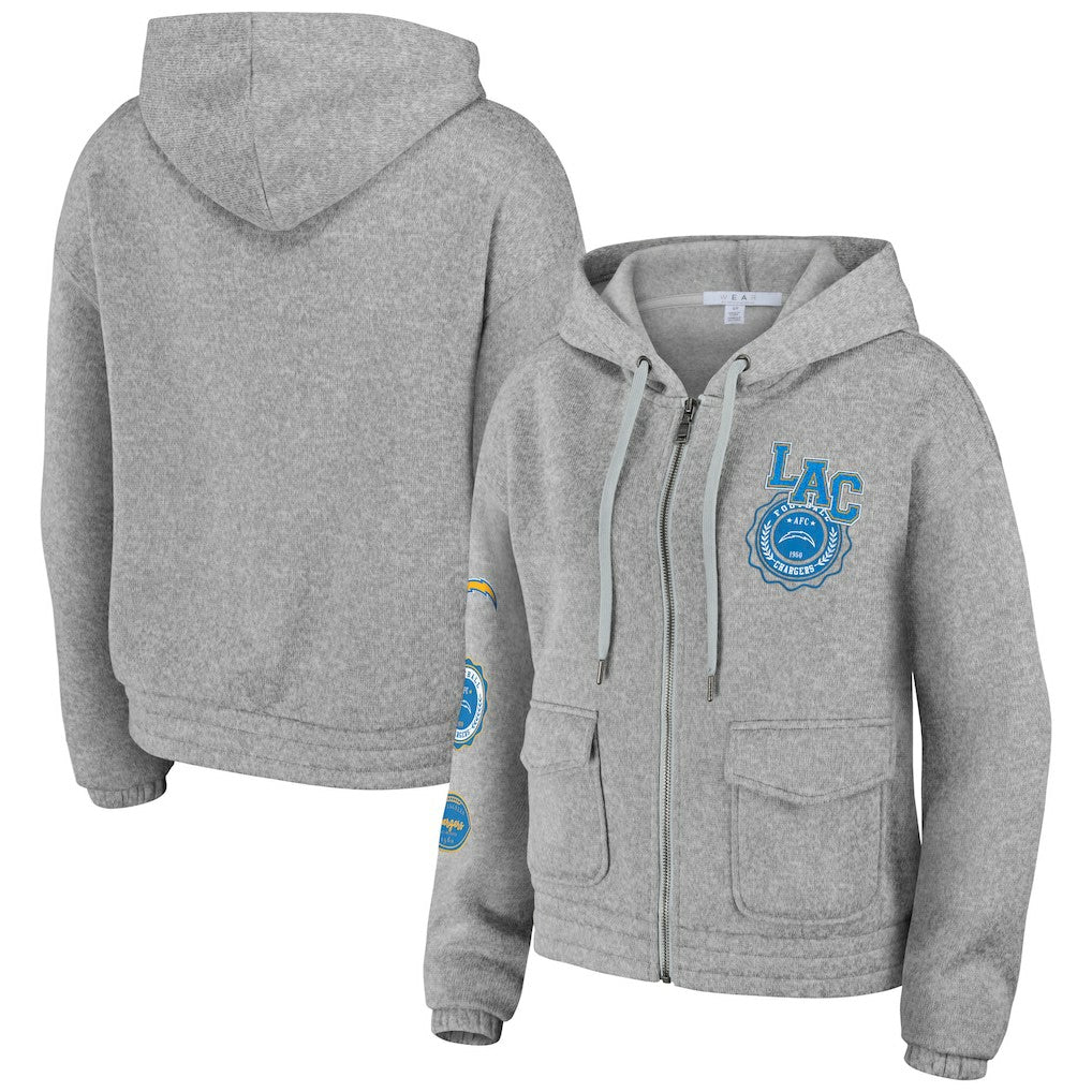 WEAR by Erin Andrews Women's Full-Zip Hoodie - Los Angeles Chargers