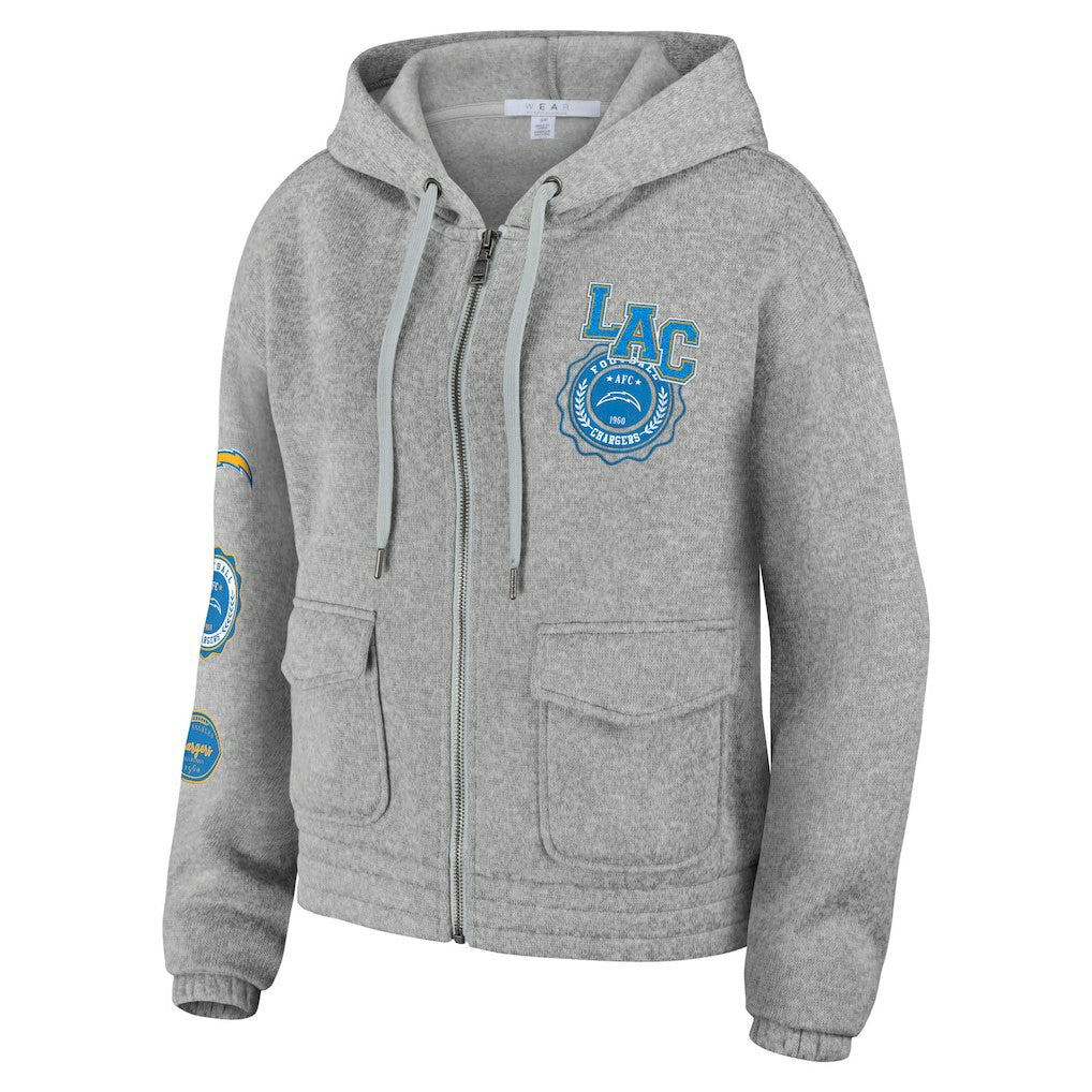 WEAR by Erin Andrews Women's Full-Zip Hoodie - Los Angeles Chargers
