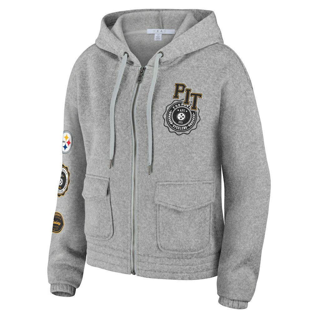 WEAR by Erin Andrews Women's Full-Zip Hoodie - Pittsburgh Steelers