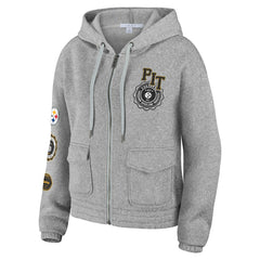 WEAR by Erin Andrews Women's Full-Zip Hoodie - Pittsburgh Steelers