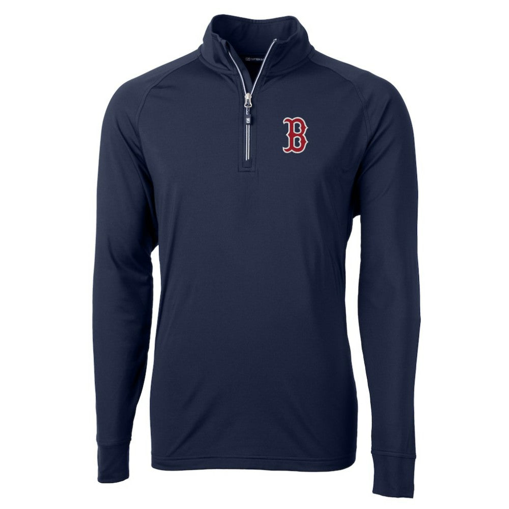 MLB Boston Red Sox Cutter & Buck Adapt Eco Knit Stretch Recycled Quarter-Zip Pullover Top