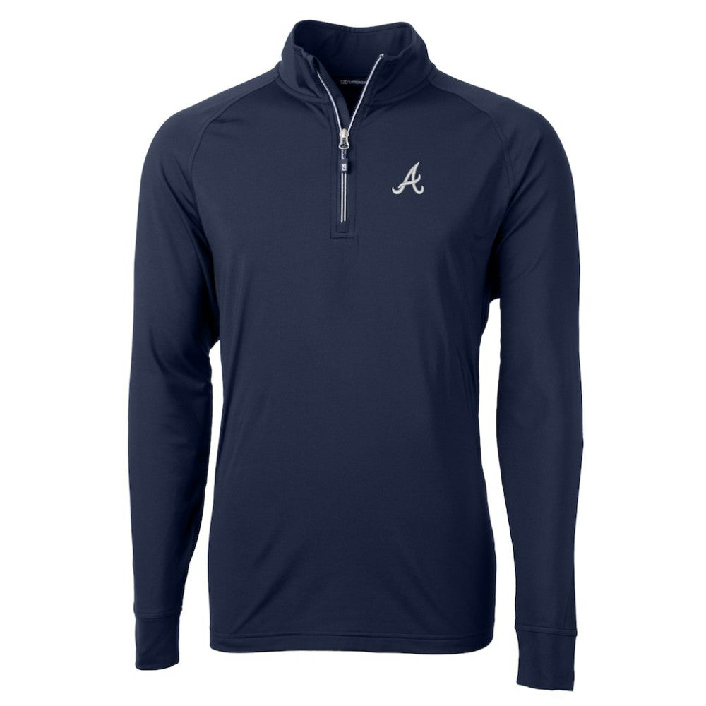 MLB Atlanta Braves Cutter & Buck Adapt Eco Knit Stretch Recycled Quarter-Zip Pullover Top