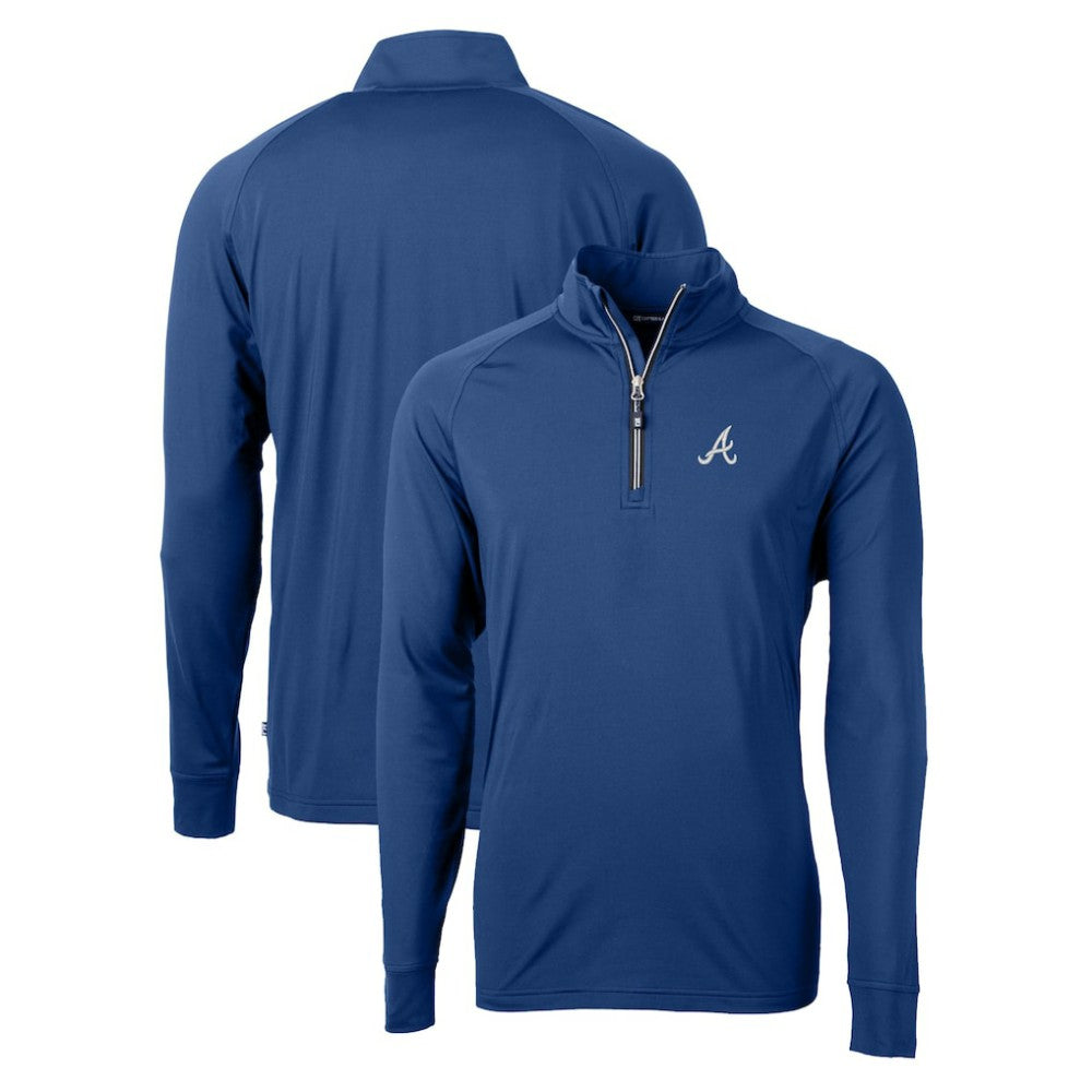 MLB Atlanta Braves Cutter & Buck Adapt Eco Knit Stretch Recycled Quarter-Zip Pullover Top