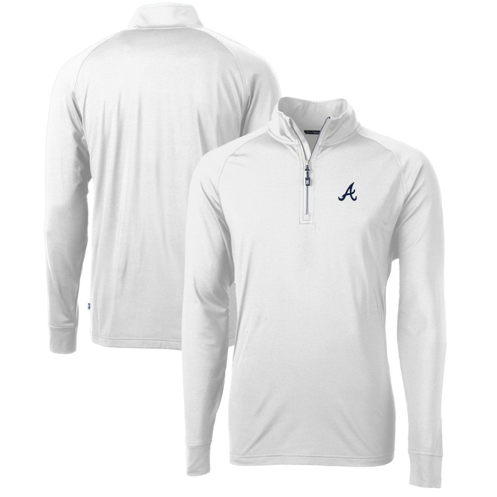 MLB Atlanta Braves Cutter & Buck Adapt Eco Knit Stretch Recycled Quarter-Zip Pullover Top