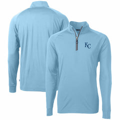 MLB Kansas City Royals Cutter & Buck Adapt Eco Knit Stretch Recycled Quarter-Zip Pullover Top