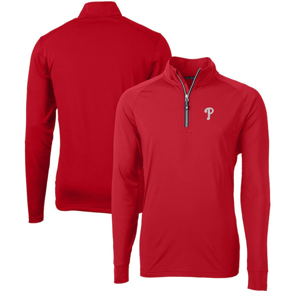 MLB Philadelphia Phillies Cutter & Buck Adapt Eco Knit Stretch Recycled Quarter-Zip Pullover Top