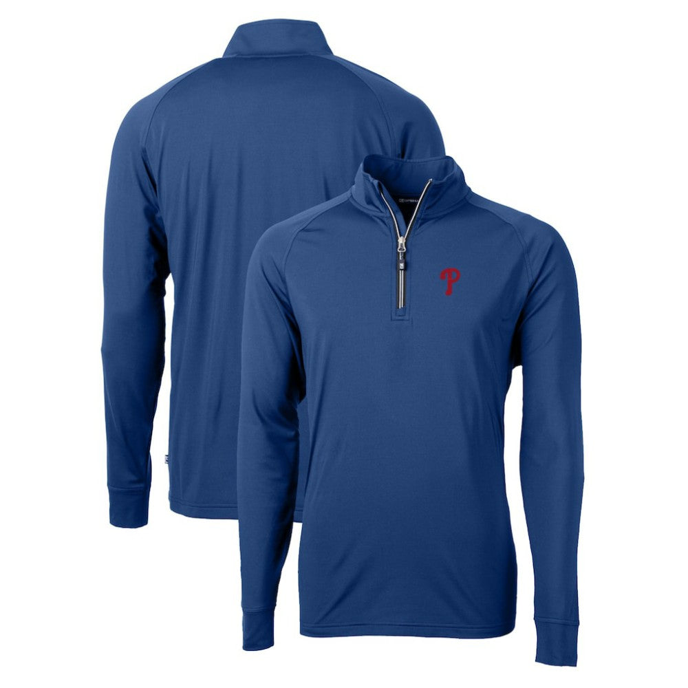 MLB Philadelphia Phillies Cutter & Buck Adapt Eco Knit Stretch Recycled Quarter-Zip Pullover Top
