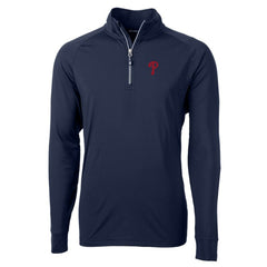 MLB Philadelphia Phillies Cutter & Buck Adapt Eco Knit Stretch Recycled Quarter-Zip Pullover Top