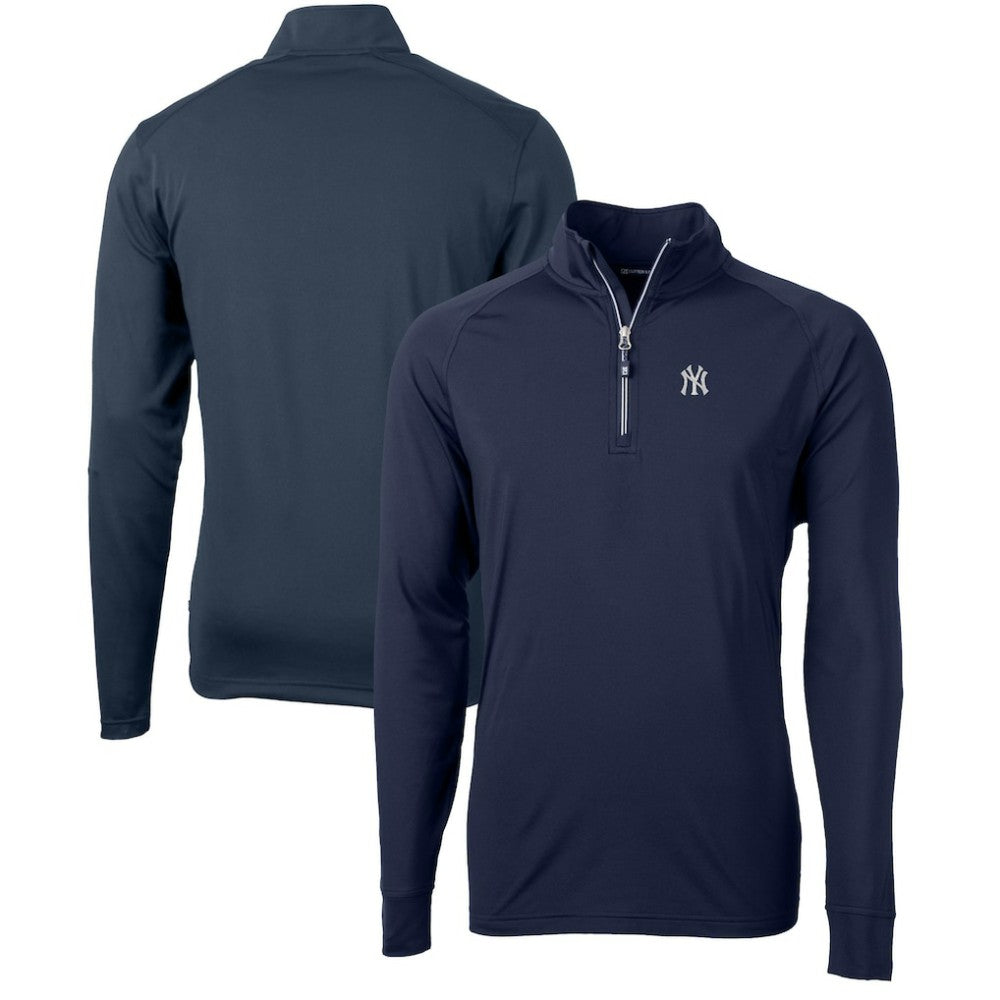 MLB New York Yankees Cutter & Buck Adapt Eco Knit Stretch Recycled Quarter-Zip Pullover Top