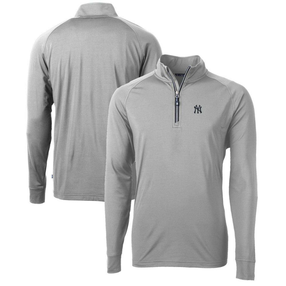 MLB New York Yankees Cutter & Buck Adapt Eco Knit Stretch Recycled Quarter-Zip Pullover Top