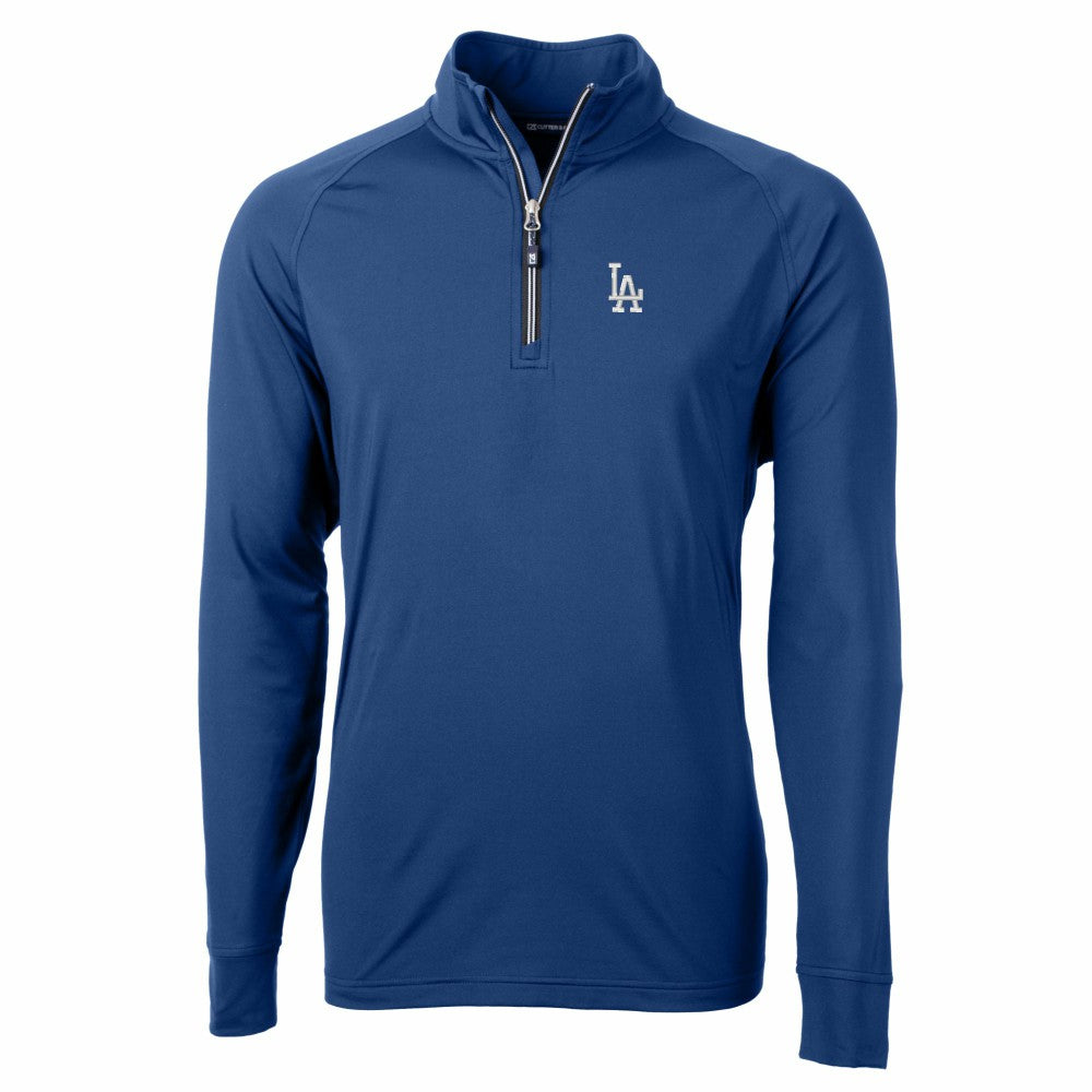 MLB Los Angeles Dodgers Cutter & Buck Adapt Eco Knit Stretch Recycled Quarter-Zip Pullover Top