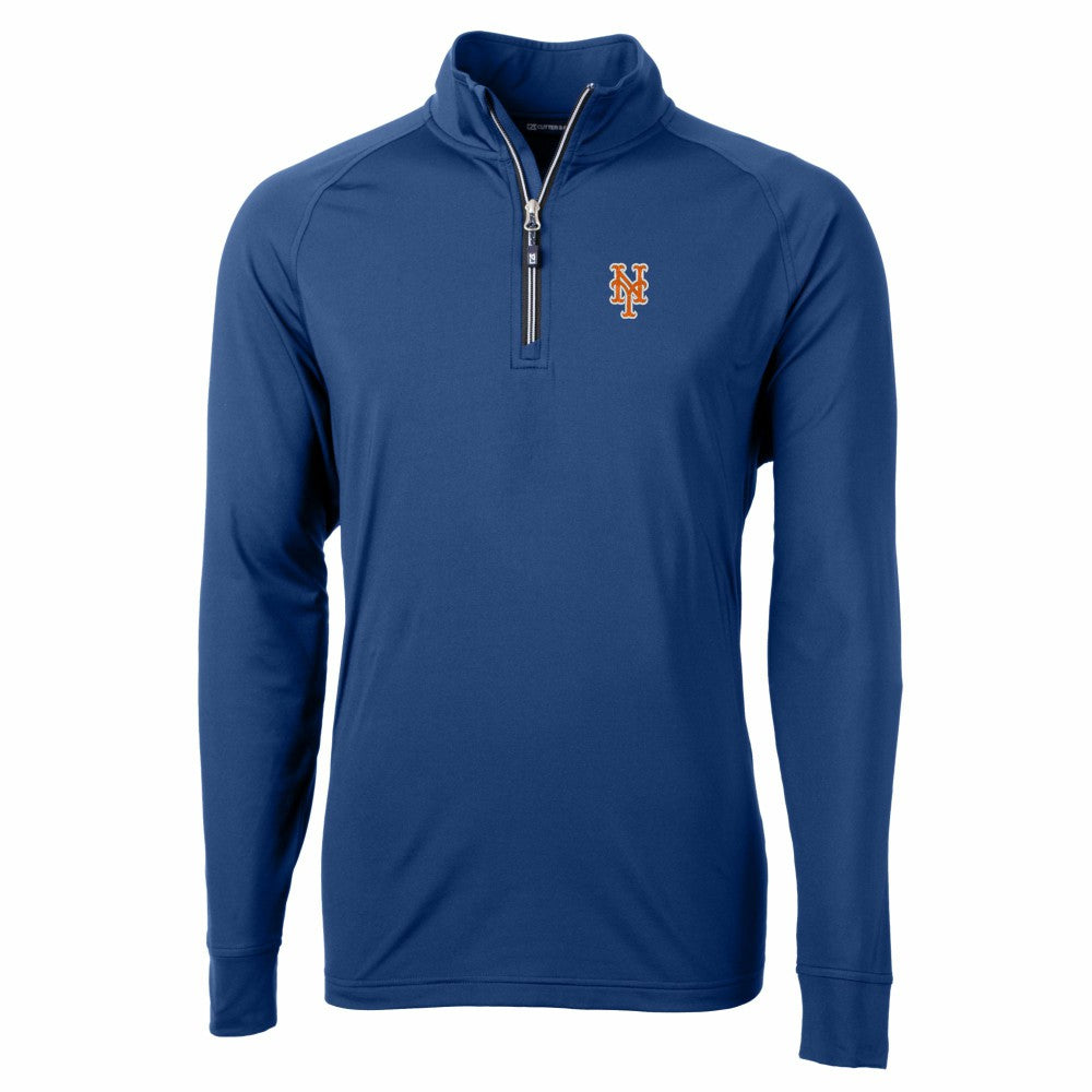 MLB New York Mets Cutter & Buck Adapt Eco Knit Stretch Recycled Quarter-Zip Pullover Top