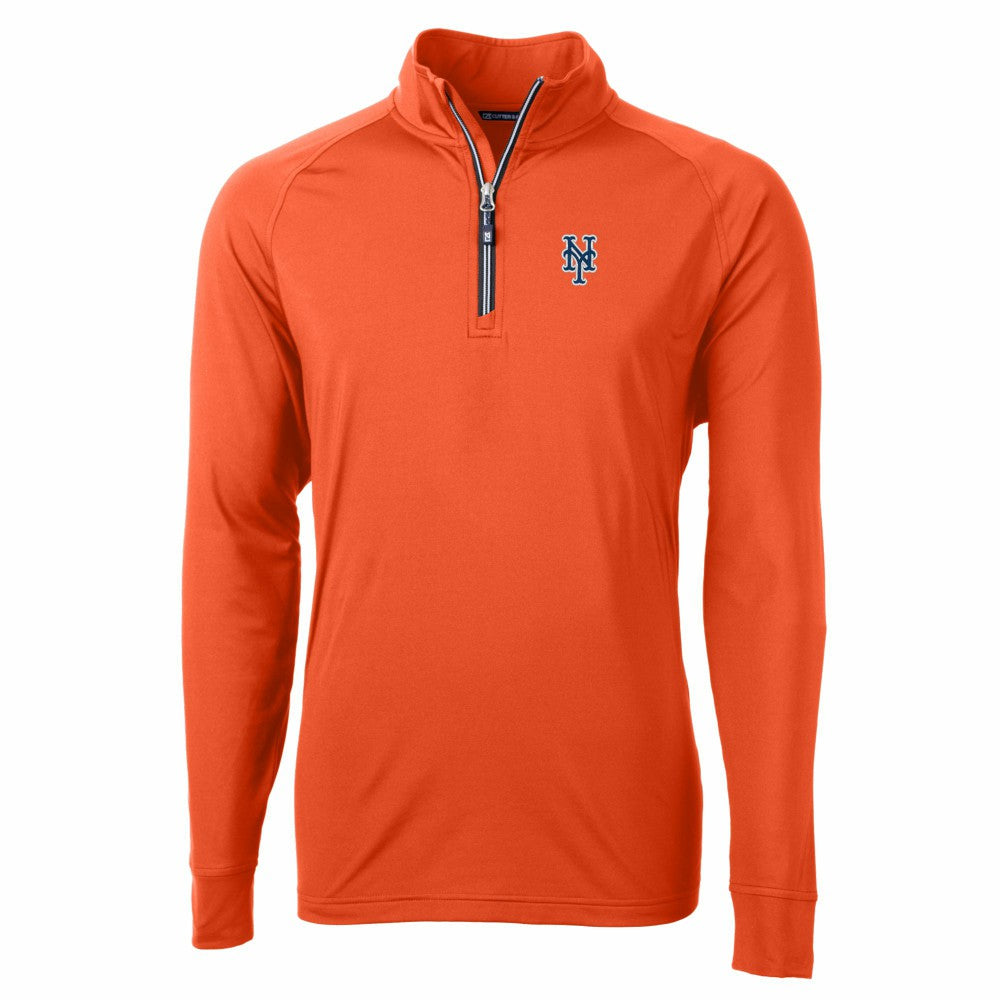 MLB New York Mets Cutter & Buck Adapt Eco Knit Stretch Recycled Quarter-Zip Pullover Top