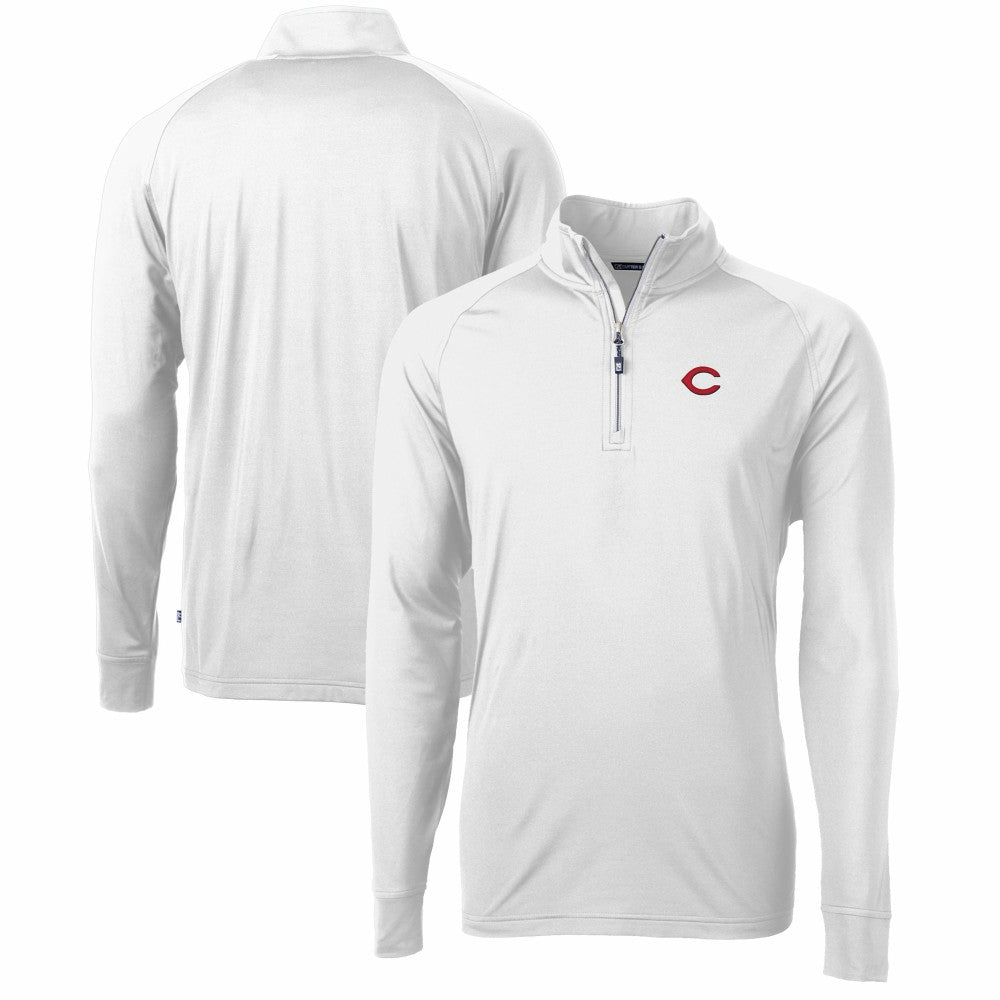 MLB Cincinnati Reds Cutter & Buck Adapt Eco Knit Stretch Recycled Quarter-Zip Pullover Top