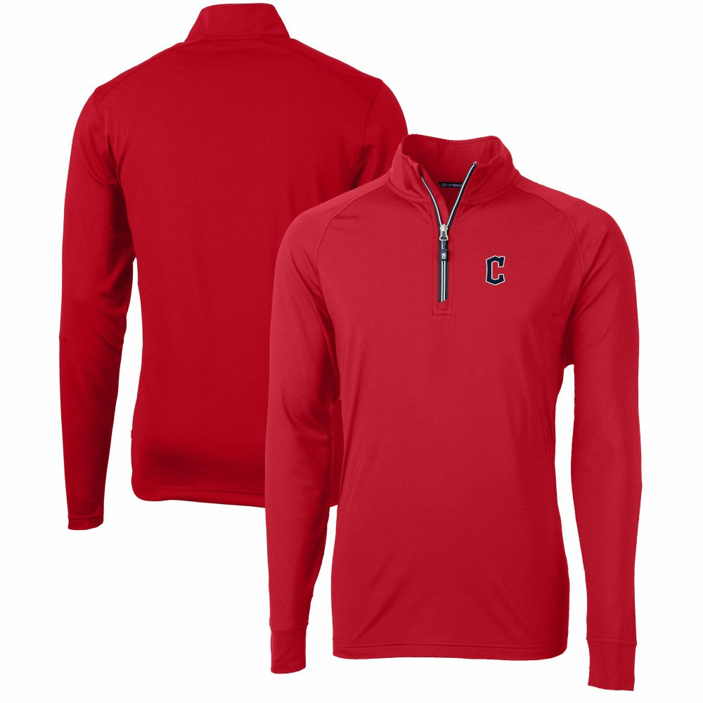 MLB Cleveland Guardians Cutter & Buck Adapt Eco Knit Stretch Recycled Quarter-Zip Pullover Top