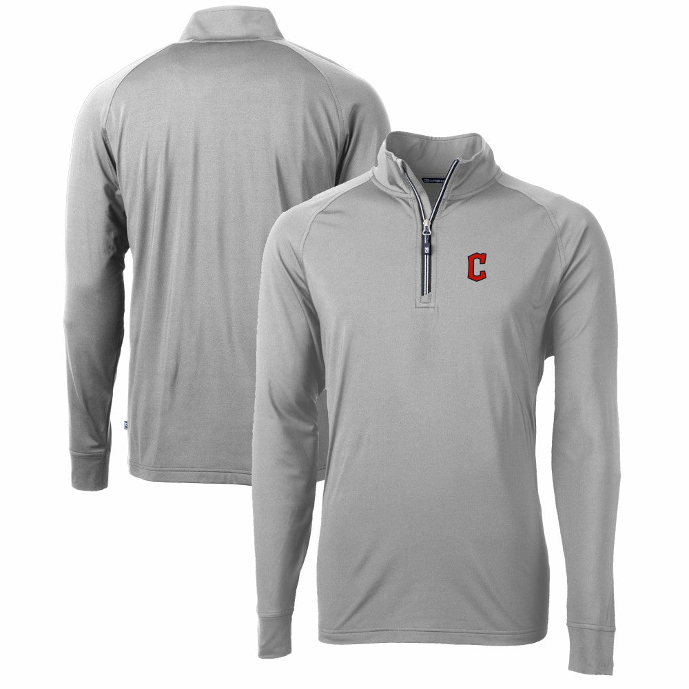 MLB Cleveland Guardians Cutter & Buck Adapt Eco Knit Stretch Recycled Quarter-Zip Pullover Top