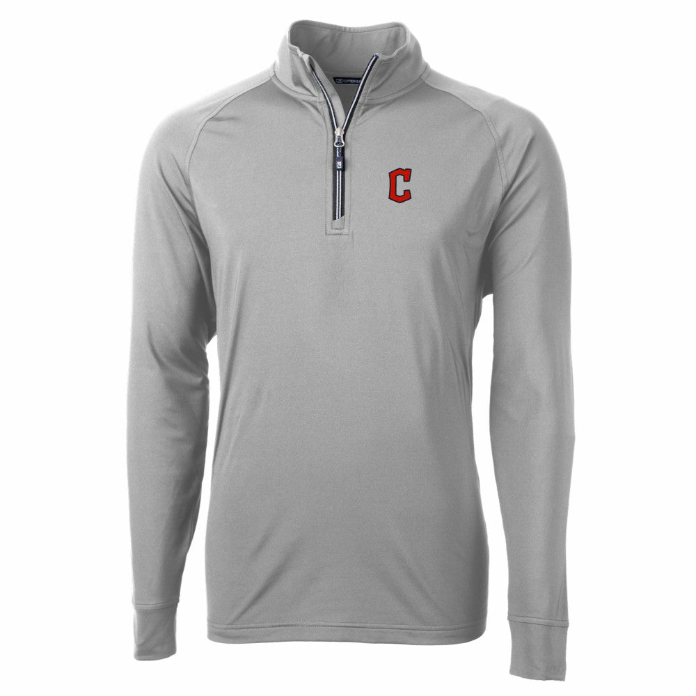 MLB Cleveland Guardians Cutter & Buck Adapt Eco Knit Stretch Recycled Quarter-Zip Pullover Top