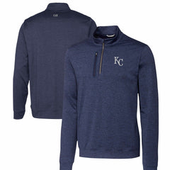 MLB Kansas City Royals Cutter & Buck Stealth Heathered Quarter-Zip Pullover Top