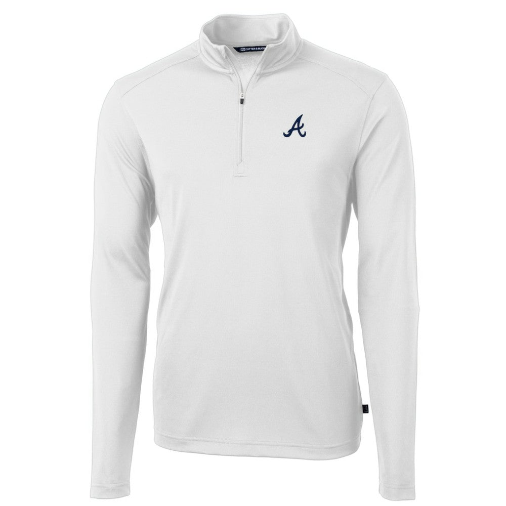 MLB Atlanta Braves Cutter & Buck Virtue Eco Pique Recycled Quarter-Zip Pullover Top