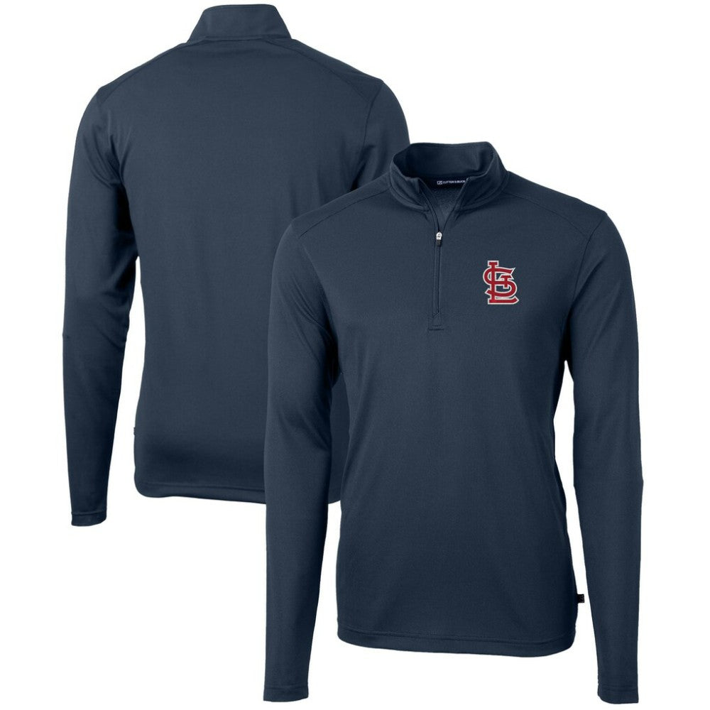 MLB St. Louis Cardinals Cutter & Buck Virtue Eco Pique Recycled Quarter-Zip Pullover Top