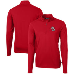 MLB St. Louis Cardinals Cutter & Buck Virtue Eco Pique Recycled Quarter-Zip Pullover Top