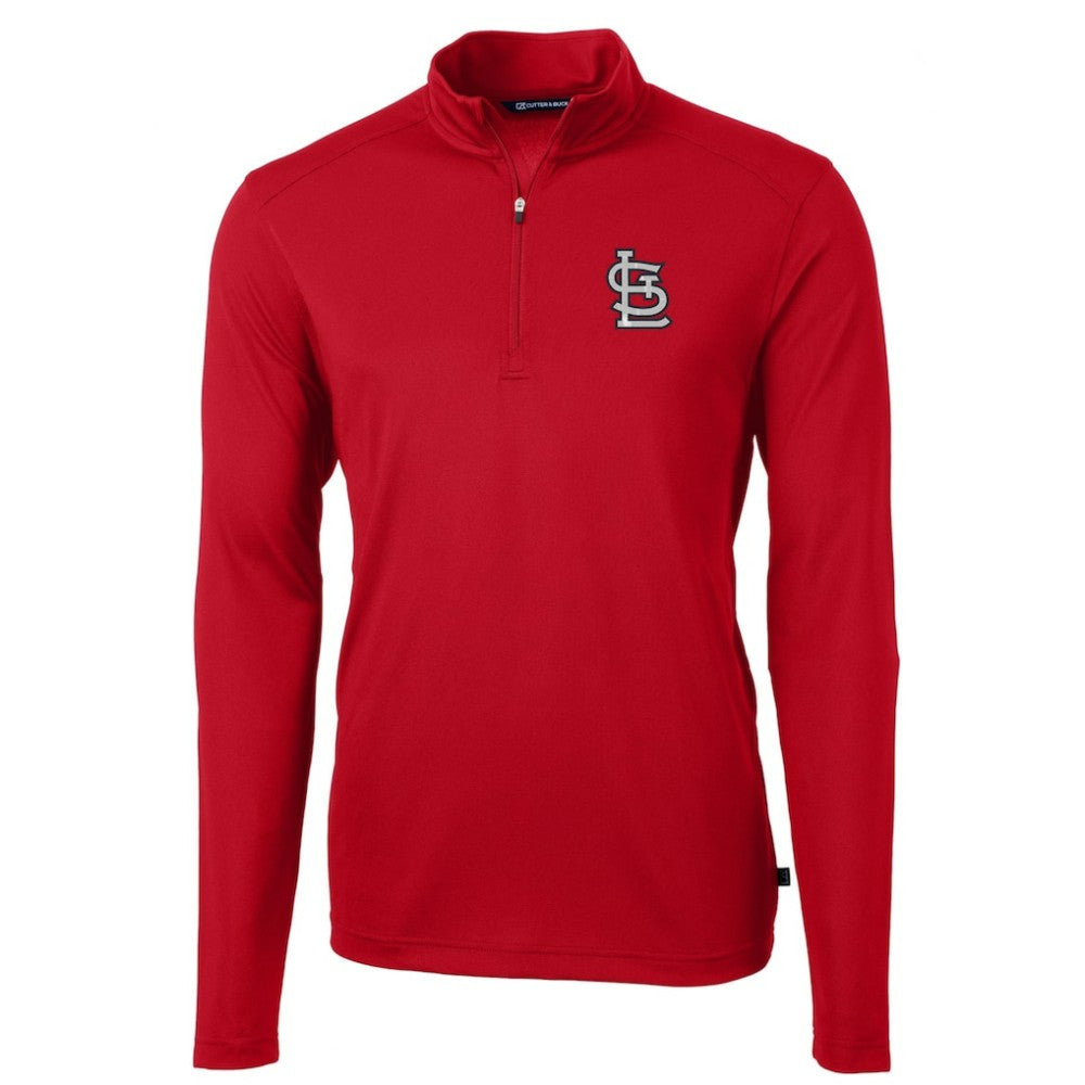 MLB St. Louis Cardinals Cutter & Buck Virtue Eco Pique Recycled Quarter-Zip Pullover Top